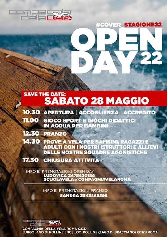 Open-Day Sabato 28 Maggio - Compagnia Vela Roma